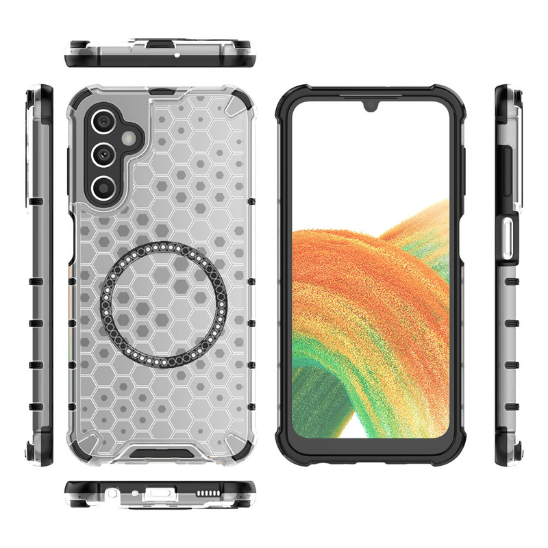 Laptop, Telefoane si Tablete - Telefoane mobile si accesorii - Accesorii Telefoane - Huse telefoane - Husa compatibil cu Samsung Galaxy A14 cu protectie spate si margini anti-soc; Transparent – Model Fagure - Infinity.ro