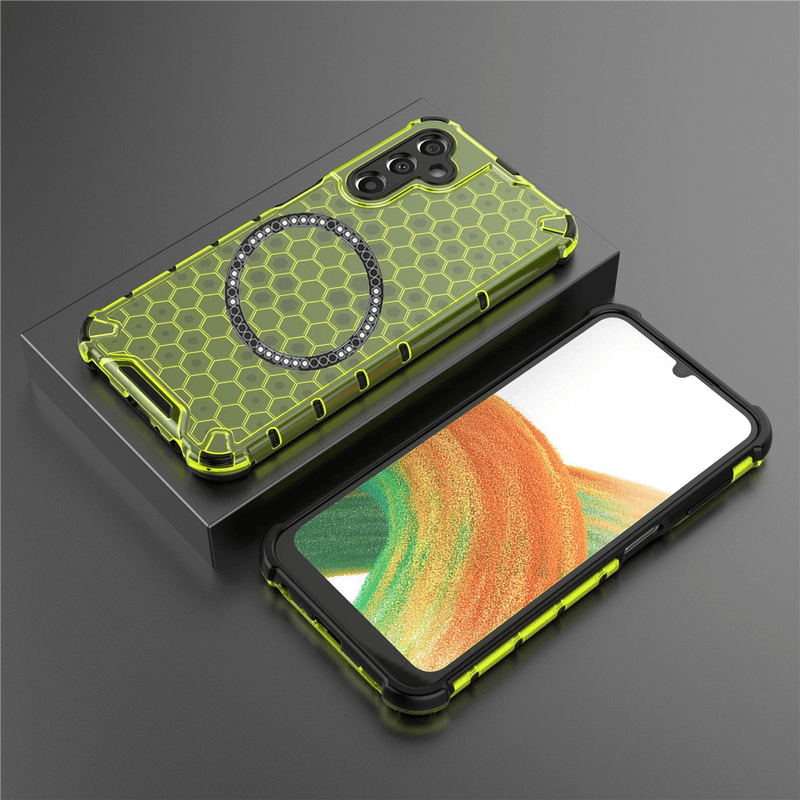 Laptop, Telefoane si Tablete - Telefoane mobile si accesorii - Accesorii Telefoane - Huse telefoane - Husa compatibil cu Samsung Galaxy A05s cu protectie spate si margini anti-soc; Verde – Model Fagure - Infinity.ro