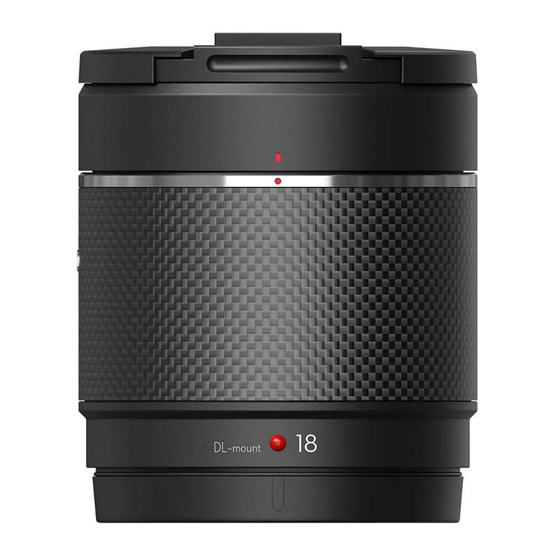 Obiectiv full-frame compatibil cu montura DL si camera Zenmuse X9-8K Air, DJI, Fibra de carbon, 18 mm, Negru