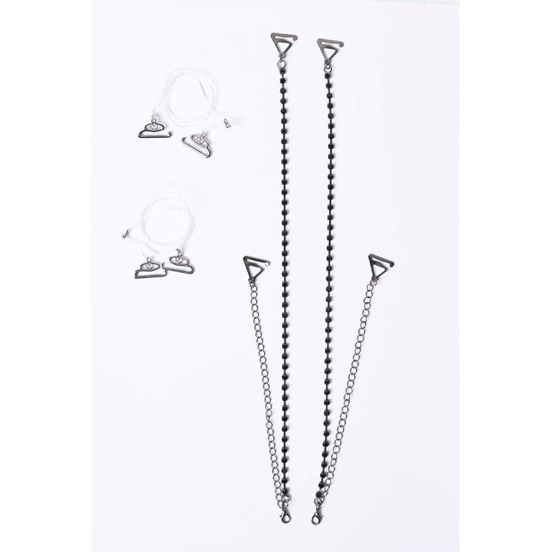 Fashion, accesorii si bijuterii - Femei - Lenjerie si pijamale femei - Lenjerie intima femei - Set bretele reglabile sutien cu un rand de strasuri negre si bretele reglabile sutien invizibile cu snur transparent - Infinity.ro