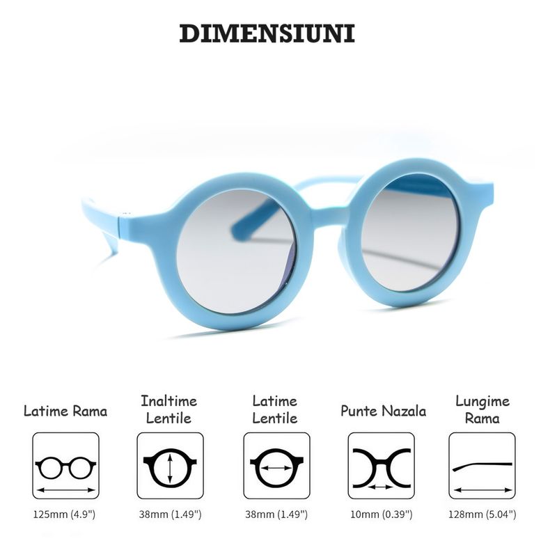 Fashion, accesorii si bijuterii - Copii - Accesorii copii - Ochelari de soare copii - Ochelari de Soare Polarizati Pentru Copii, UV 400, Rame Flexibile, Toc Protectie Inclus, 3-10 Ani, Albastru, LUVLU™ - Infinity.ro