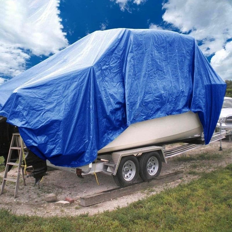 Casa si Gradina - Gradina si terasa - Umbrele si pavilioane - Pavilioane - Prelata impermeabila universala, 2x2 m, densitate 80g/mﾲ, inele de prindere metalice, culoare albastra - Infinity.ro