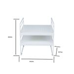 Casa si Gradina - Mobilier - Organizare si depozitare - Recipiente depozitare - Organizator extensibil Delinia – Etajera metalica 2 niveluri, 25.5–42 cm, ideala pentru bucatarie si baie - Infinity.ro
