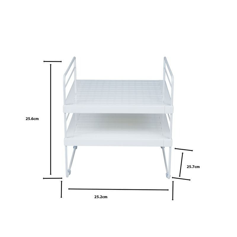 Casa si Gradina - Mobilier - Organizare si depozitare - Recipiente depozitare - Organizator extensibil Delinia – Etajera metalica 2 niveluri, 25.5–42 cm, ideala pentru bucatarie si baie - Infinity.ro