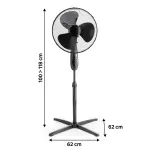 Casa si Gradina - Sanitare - Suporturi si accesorii baie - Sisteme de ventilatie - Ventilator cu picior Equation Altona 4, 45 W, Ø 40 cm, 3 viteze, negru - Infinity.ro