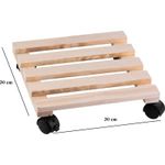 Casa si Gradina - Gradinarit si plante - Plante si ghivece - Ghivece si suporturi - Suport din lemn mobil cu 4 roti pentru ghivece de flori, 30x30 cm, max 50 kg - Infinity.ro