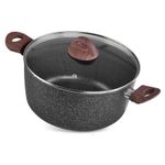 Casa si Gradina - Bucatarie si vesela - Vase pentru gatit - Oale si cratite - Oala rotunda cu capac triplu-strat BML20, diametru 20 cm, 2.2 l, manere lemn - Infinity.ro