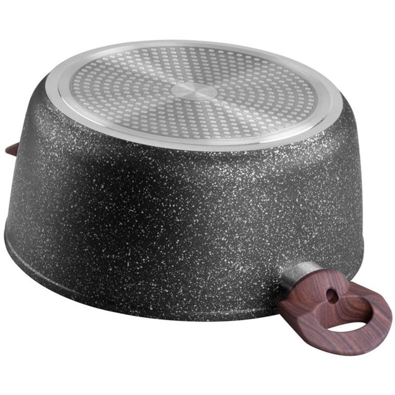 Casa si Gradina - Bucatarie si vesela - Vase pentru gatit - Oale si cratite - Oala rotunda cu capac triplu-strat BML20, diametru 20 cm, 2.2 l, manere lemn - Infinity.ro