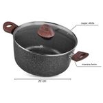 Casa si Gradina - Bucatarie si vesela - Vase pentru gatit - Oale si cratite - Oala rotunda cu capac triplu-strat BML20, diametru 20 cm, 2.2 l, manere lemn - Infinity.ro