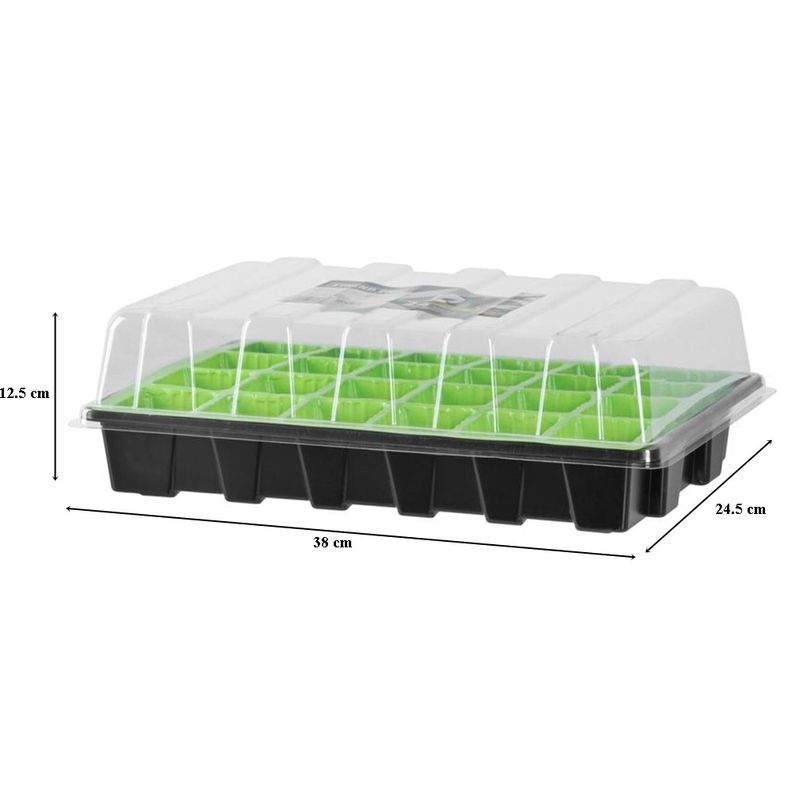 Tava pentru rasaduri cu capac din plastic transparent, 24 alveole ...