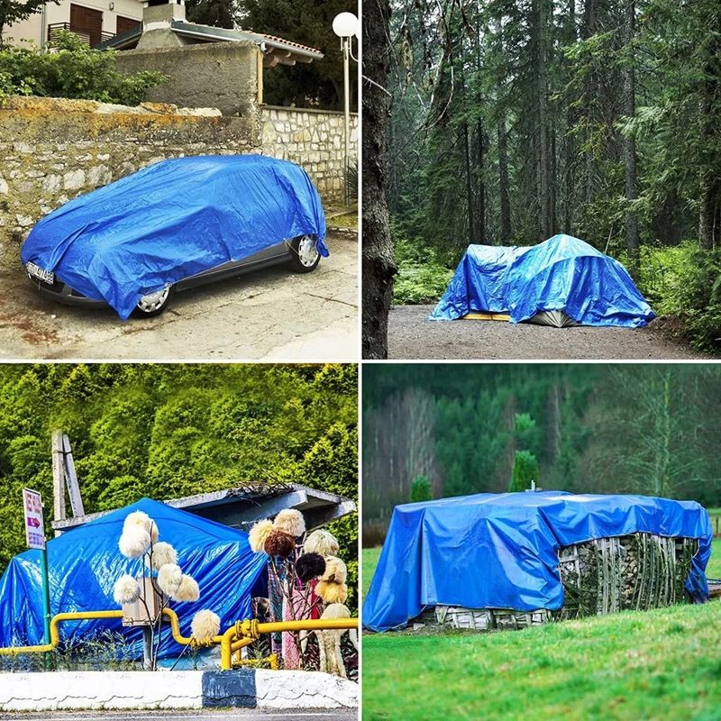 Casa si Gradina - Gradina si terasa - Umbrele si pavilioane - Pavilioane - Prelata impermeabila universala, 6x8 m, densitate 80g/mﾲ, inele de prindere metalice, culoare albastra - Infinity.ro