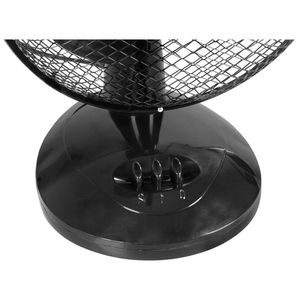 Ventilator de masa, diametru 23 cm, putere 25 W, oscilatie 100ﾰ, 2 trepte de viteza, cablu alimentare 1.7 m, negru