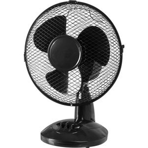 Ventilator de masa, diametru 23 cm, putere 25 W, oscilatie 100ﾰ, 2 trepte de viteza, cablu alimentare 1.7 m, negru