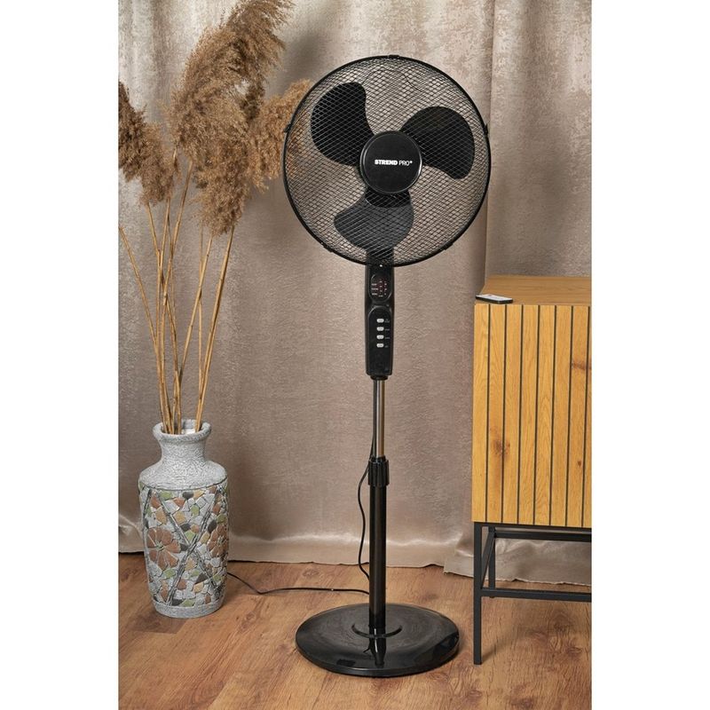Electronice si Electrocasnice - Climatizare si sisteme de incalzire - Aparate racire aer - Ventilatoare - Ventilator cu picior si telecomanda, diametru 40 cm, putere 45 W, max 1.25 m, oscilatie 100ﾰ, cablu alimentare 1.7 m - Infinity.ro