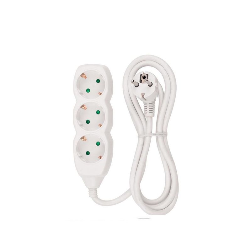 Casa si Gradina - Electrice - Accesorii electrice - Prelungitoare, triple, fise - Prelungitor camera cu 3 prize, 5 m, max 3680 W, alb - Infinity.ro