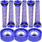 Electronice si Electrocasnice - Ingrijirea locuintei - Accesorii aparate pentru ingrijirea locuintei - Set 9 filtre NewEvo® compatibile cu aspiratoare Dyson V7 V8 V8+, 6 Prefiltre, 3 Filtre Hepa, Lavabil, Violet - Infinity.ro
