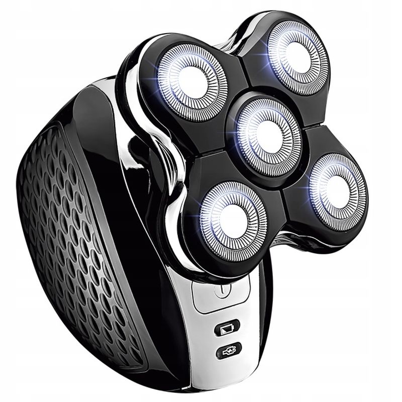 Ingrijire personala si Cosmetice - Aparate & accesorii ingrijire personala - Aparate de ras si tuns - Aparate de ras electrice - Aparat de ras electric Renew Force, Acumulator 2000 mAh, 5 Lame Rotunde, Impermeabil, Fara Fir, Negru Gri - Infinity.ro