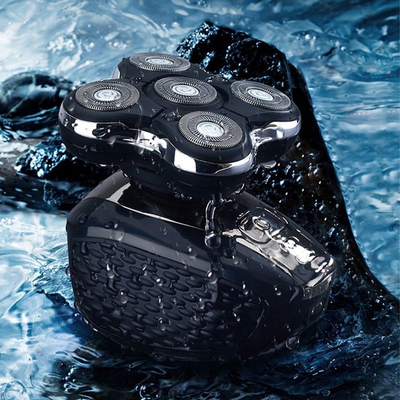 Ingrijire personala si Cosmetice - Aparate & accesorii ingrijire personala - Aparate de ras si tuns - Aparate de ras electrice - Aparat de ras electric Renew Force, Acumulator 2000 mAh, 5 Lame Rotunde, Impermeabil, Fara Fir, Negru Gri - Infinity.ro