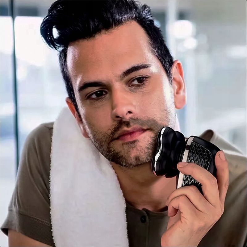 Ingrijire personala si Cosmetice - Aparate & accesorii ingrijire personala - Aparate de ras si tuns - Aparate de ras electrice - Aparat de ras electric Renew Force, Acumulator 2000 mAh, 5 Lame Rotunde, Impermeabil, Fara Fir, Negru Gri - Infinity.ro