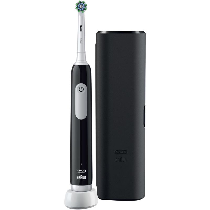 Ingrijire personala si Cosmetice - Igiena dentara - Periute de dinti electrice - Periuta de dinti electrica Oral-B Pro 1, Curatare 3D, 3 programe, 1 capat de periaj, trusa de calatorie, Negru - Infinity.ro