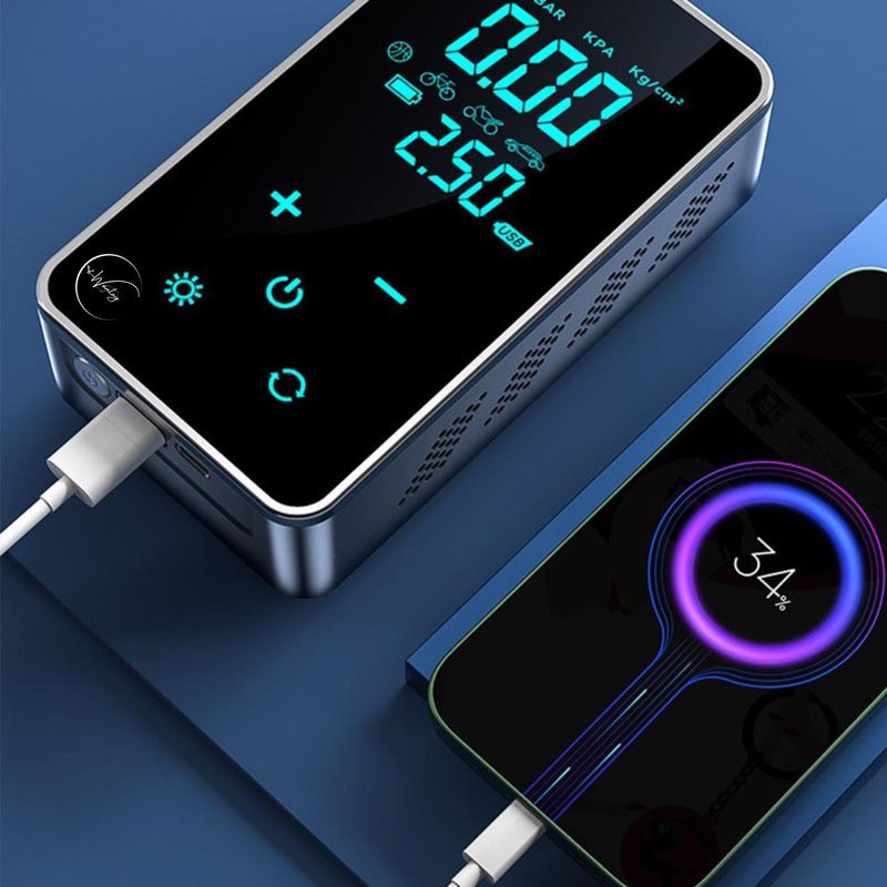 Auto si Moto - Reparatii si depanare - Compresoare auto - Compresor Auto 6in1 Fara Fir, 150PSI, Baterie 18000mAh, Power Bank, Ecran Tactil, Lanterna 3 Moduri - Infinity.ro