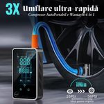 Auto si Moto - Reparatii si depanare - Compresoare auto - Compresor Auto 6in1 Fara Fir, 150PSI, Baterie 18000mAh, Power Bank, Ecran Tactil, Lanterna 3 Moduri - Infinity.ro