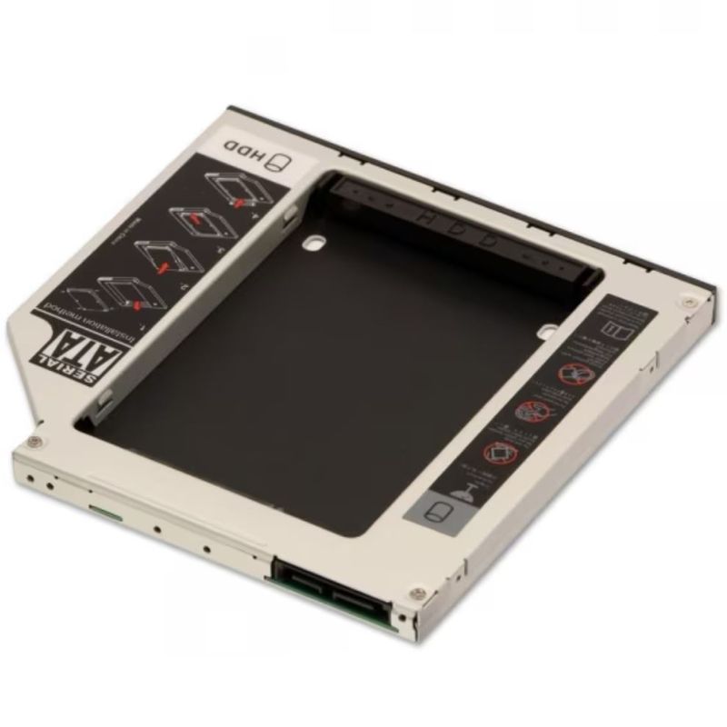 PC, gaming si accesorii - Servere - Rack server - Rack HDD Caddy SATA Nelbo HDD/SSD pentru montarea unui al 2-lea HDD / SSD in laptop 9.5mm RETAIL - Infinity.ro