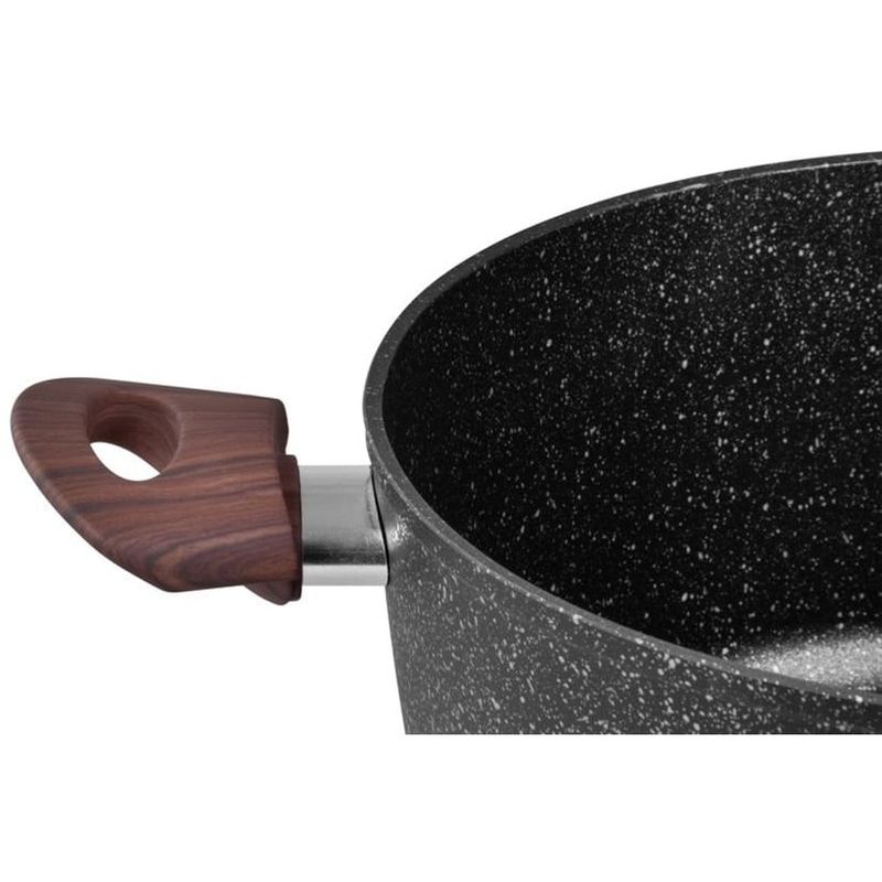 Casa si Gradina - Bucatarie si vesela - Vase pentru gatit - Oale si cratite - Oala rotunda cu capac triplu-strat BML24, diametru 24 cm, 4 l, manere lemn - Infinity.ro