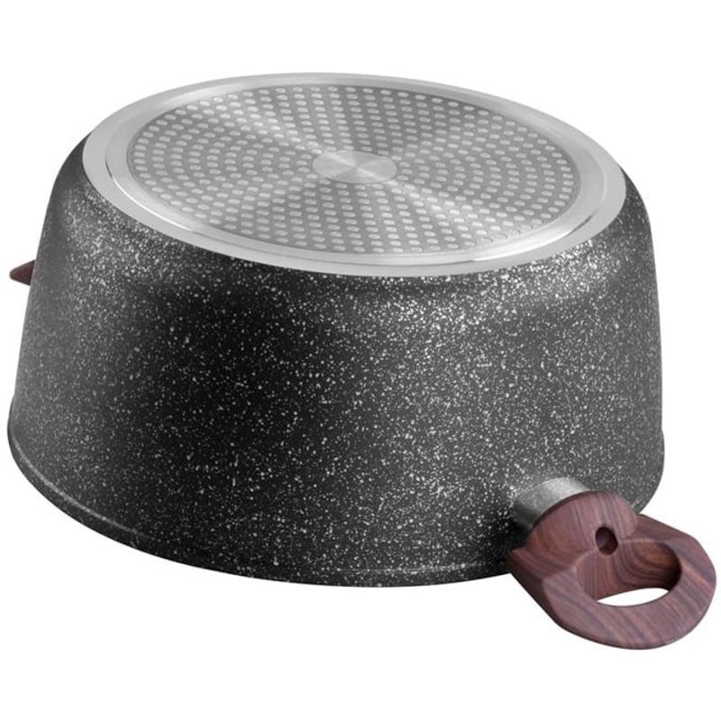 Casa si Gradina - Bucatarie si vesela - Vase pentru gatit - Oale si cratite - Oala rotunda cu capac triplu-strat BML24, diametru 24 cm, 4 l, manere lemn - Infinity.ro