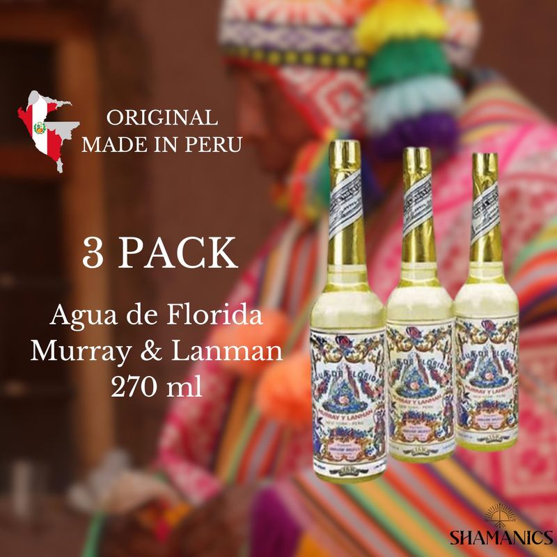 Casa si Gradina - Decoratiuni - Aromaterapie si lumanari - Odorizante camera - Pachet 3 sticle Agua de Florida 270 ml, Murray & Lanman, apa samanica spirituala originala din Peru - Infinity.ro