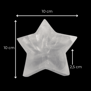 Bol din selenit in forma de stea, 10 cm, incarcare si purificare cristale