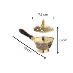 Casa si Gradina - Decoratiuni - Obiecte decorative - Obiecte bisericesti - Catuie tamaie, arzator din alama cu maner de lemn si capac, 17 cm - Infinity.ro
