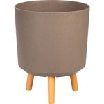 Casa si Gradina - Gradinarit si plante - Plante si ghivece - Ghivece si suporturi - Ghiveci plastic cu 3 picioare pentru flori, CoffePowder, capacitate 7.75 litri, 24.5x31 cm - Infinity.ro
