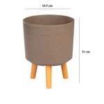 Casa si Gradina - Gradinarit si plante - Plante si ghivece - Ghivece si suporturi - Ghiveci plastic cu 3 picioare pentru flori, CoffePowder, capacitate 7.75 litri, 24.5x31 cm - Infinity.ro