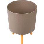 Casa si Gradina - Gradinarit si plante - Plante si ghivece - Ghivece si suporturi - Ghiveci plastic cu 3 picioare pentru flori, CoffePowder, capacitate 7.75 litri, 24.5x31 cm - Infinity.ro