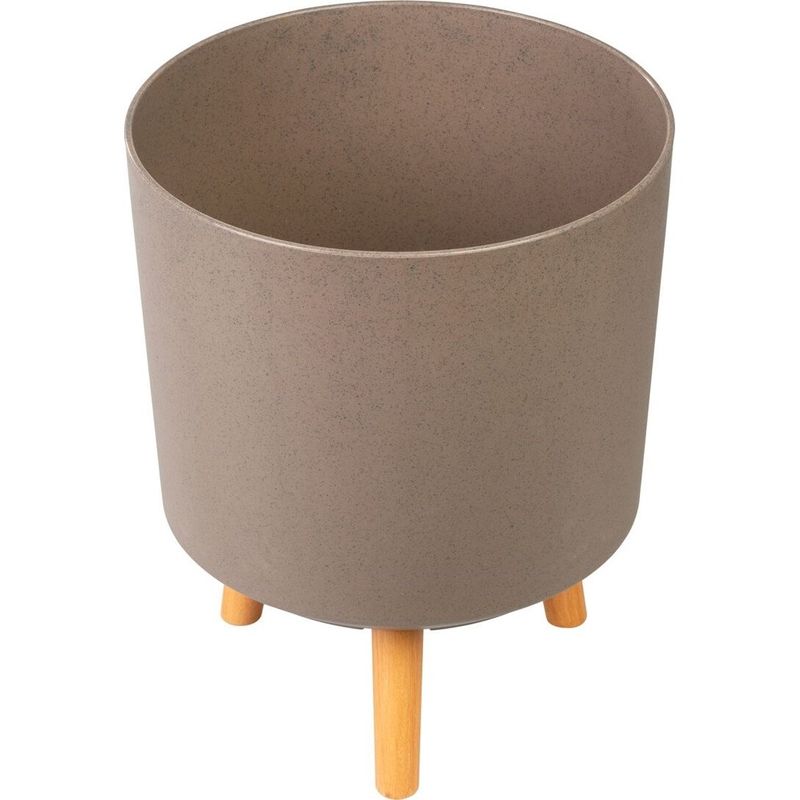 Casa si Gradina - Gradinarit si plante - Plante si ghivece - Ghivece si suporturi - Ghiveci plastic cu 3 picioare pentru flori, CoffePowder, capacitate 7.75 litri, 24.5x31 cm - Infinity.ro