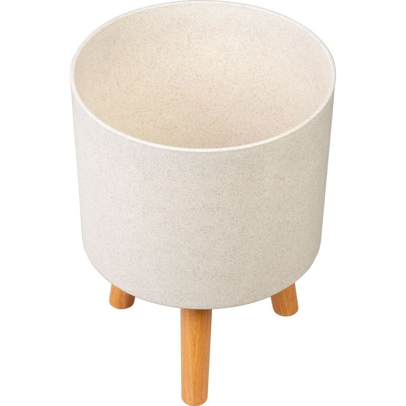 Casa si Gradina - Gradinarit si plante - Plante si ghivece - Ghivece si suporturi - Ghiveci plastic cu 3 picioare pentru flori, WhiteWheat, capacitate 15.5 litri, 30x37 cm - Infinity.ro