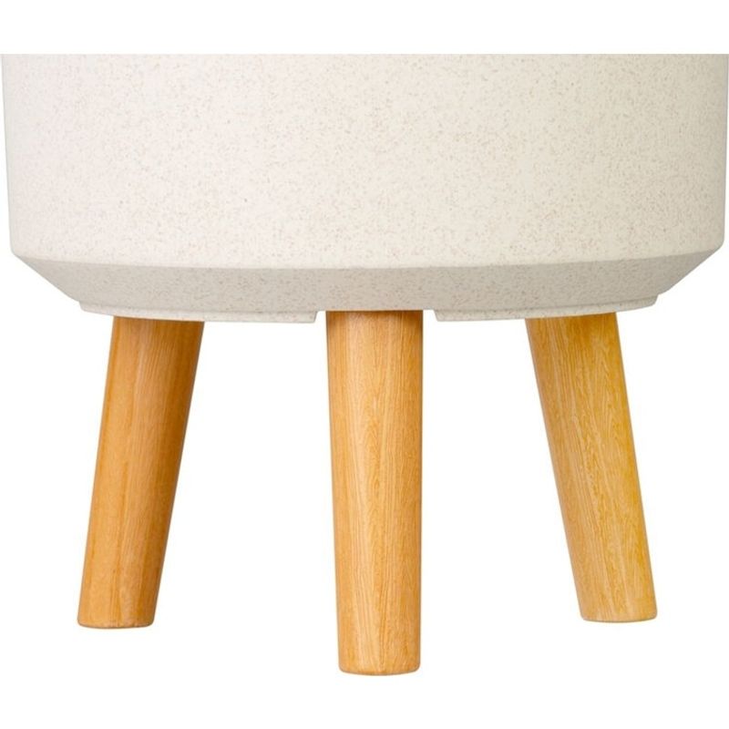 Casa si Gradina - Gradinarit si plante - Plante si ghivece - Ghivece si suporturi - Ghiveci plastic cu 3 picioare pentru flori, WhiteWheat, capacitate 15.5 litri, 30x37 cm - Infinity.ro