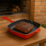 Casa si Gradina - Bucatarie si vesela - Vase pentru gatit - Tigai si seturi - Tigaie patrata din fonta emailata pentru grill, 27x27 cm - Infinity.ro