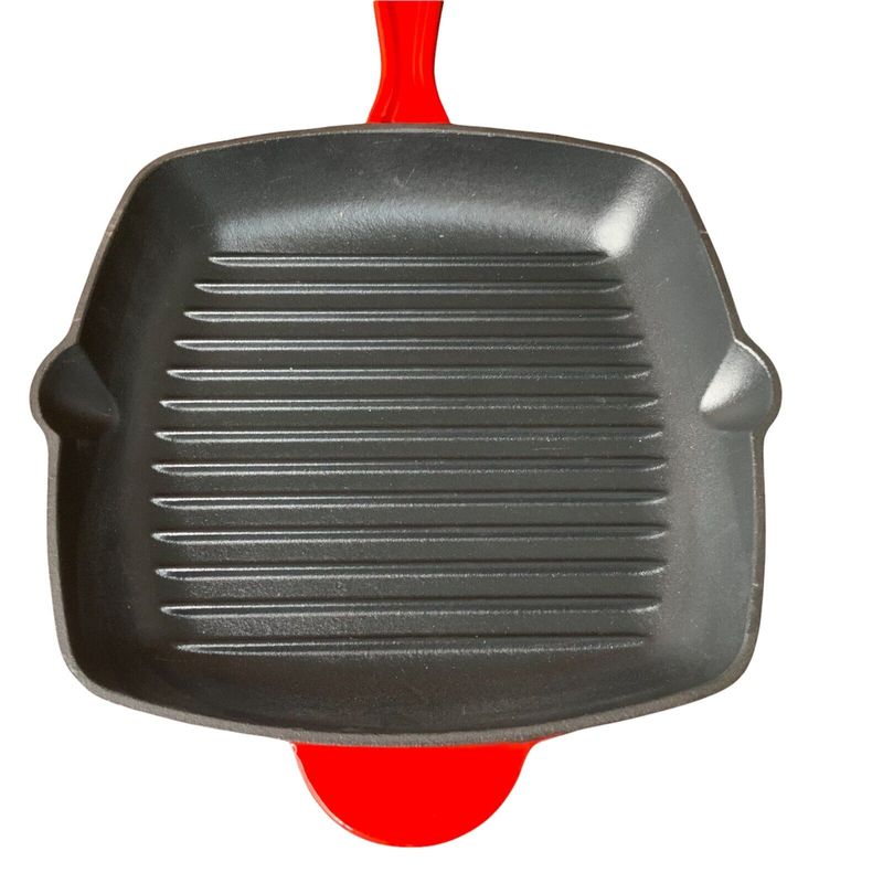 Casa si Gradina - Bucatarie si vesela - Vase pentru gatit - Tigai si seturi - Tigaie patrata din fonta emailata pentru grill, 27x27 cm - Infinity.ro