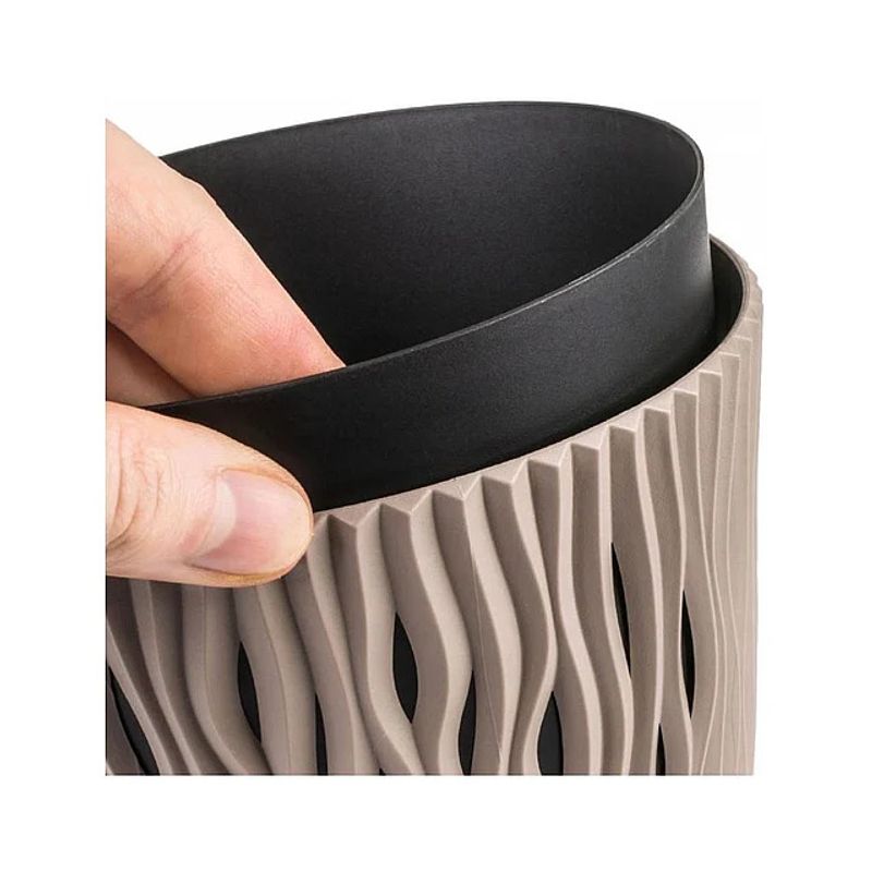 Casa si Gradina - Gradinarit si plante - Plante si ghivece - Ghivece si suporturi - Ghiveci decorativ pentru flori, rotund, cafeniu, capacitate 3l, 16x18 cm - Infinity.ro