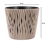 Casa si Gradina - Gradinarit si plante - Plante si ghivece - Ghivece si suporturi - Ghiveci decorativ pentru flori, rotund, cafeniu, capacitate 3l, 16x18 cm - Infinity.ro