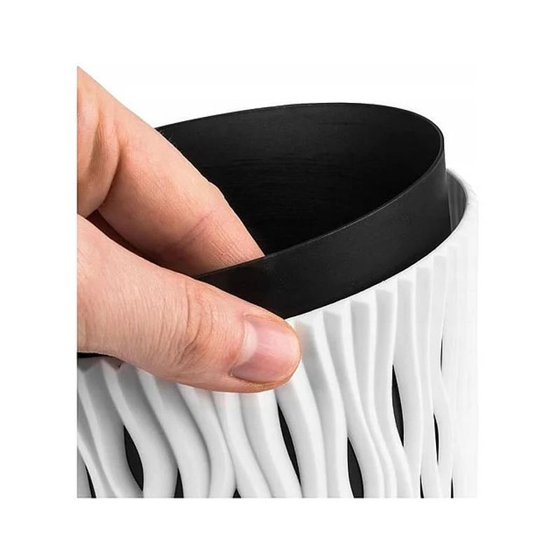Casa si Gradina - Gradinarit si plante - Plante si ghivece - Ghivece si suporturi - Ghiveci decorativ pentru flori, rotund, alb, capacitate 3l, 16x18 cm - Infinity.ro