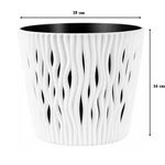 Casa si Gradina - Gradinarit si plante - Plante si ghivece - Ghivece si suporturi - Ghiveci decorativ pentru flori, rotund, alb, capacitate 3l, 16x18 cm - Infinity.ro