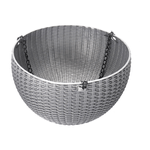 Casa si Gradina - Gradinarit si plante - Plante si ghivece - Ghivece si suporturi - Ghiveci de flori cu agatatoare metalica, 26x16 cm , gri - Infinity.ro