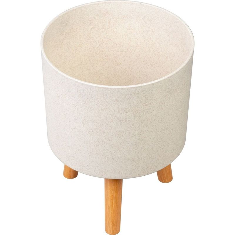 Casa si Gradina - Gradinarit si plante - Plante si ghivece - Ghivece si suporturi - Ghiveci plastic cu 3 picioare pentru flori, WhiteWheat, capacitate 3.75 litri, 20x26 cm - Infinity.ro