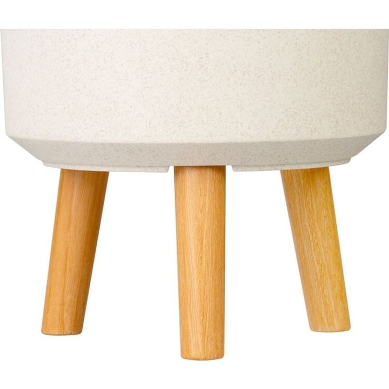 Casa si Gradina - Gradinarit si plante - Plante si ghivece - Ghivece si suporturi - Ghiveci plastic cu 3 picioare pentru flori, WhiteWheat, capacitate 7.75 litri, 24.5x31 cm - Infinity.ro