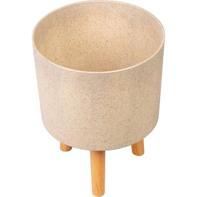 Casa si Gradina - Gradinarit si plante - Plante si ghivece - Ghivece si suporturi - Ghiveci plastic cu 3 picioare pentru flori, BambooFiber, capacitate 7.75 litri, 24.5x31 cm - Infinity.ro