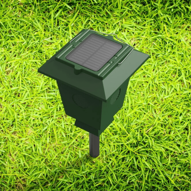 Casa si Gradina - Gradinarit si plante - Intretinere gradina - Articole daunatori gradina - Dispozitiv Anti-Pasari BIRAI® Solar, 4 Difuzoare, Ultrasunete, IP65, 1600m², Curti si Gradini - Infinity.ro