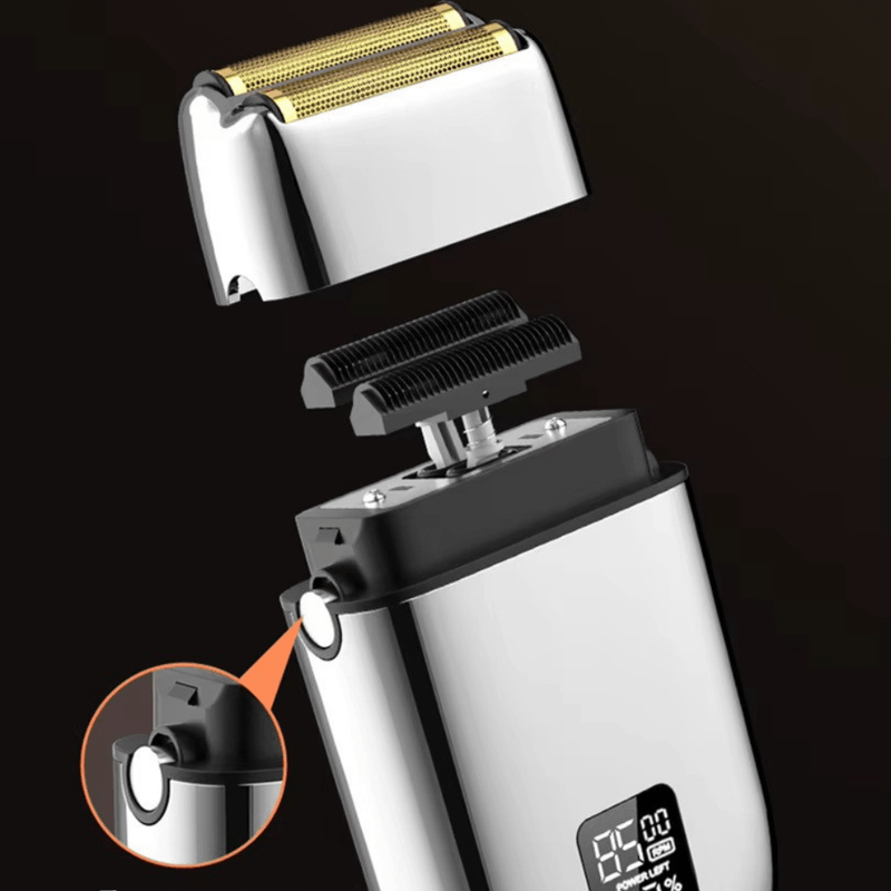 Ingrijire personala si Cosmetice - Aparate & accesorii ingrijire personala - Aparate de ras si tuns - Aparate de ras electrice - Aparat Ras Electric 4D BIRAI® AlphaX, 8500 RPM, 3 Viteze, USB, Waterproof, LCD, Lame Duble, Umed/Uscat - Infinity.ro